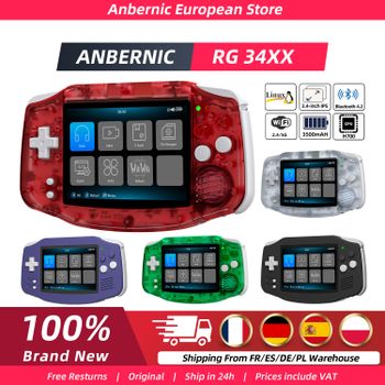 Consolas de juegos portátiles Retro Anbernic RG34XX RG 34XX reproductor de juegos Retro clásico Linux 64 bits 3500mAh batería WiFi Bluetooth HD