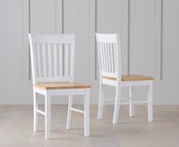 amalfi oak and white dining chairs - oak and white