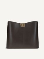 caprice handbag brown made of leather and textile size 1