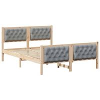 estructura de cama con cabecera gris claro 140 x 190 cm vidaxl