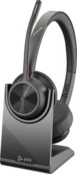 POLY Auriculares Voyager 4320-M con certificación para Microsoft Teams + llave BT700 + soporte de carga