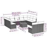 conjunto de sofas de exterior combinacion de 12 piezas con cojines beige