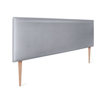 Cabecero De Polipiel Liso 135x105cm Con Patas Camas 120/135 - Plata
