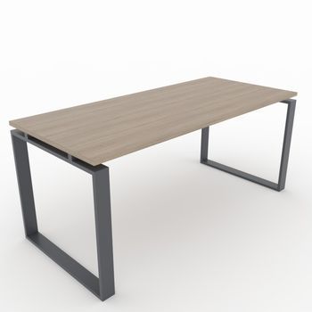 Mesa/escritorio Para Teletrabajo, Oficina Y Hogar. Estructura Cerrada Color Gris Grafito. Tablero Color Olmo. Fabricado En España. (140x80cm).