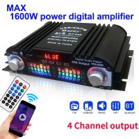 amplificador de sonido hifi de potencia maxima de 1600w amplificador de audio digital de 4 canales reproductor de karaoke bluetooth radio fm compatible con control remoto