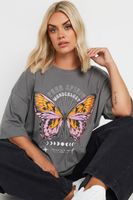 yours camiseta oversized gris de algodon free spirit mujer curvy y tallas grandes yours