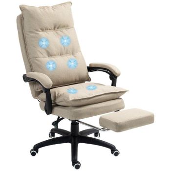 Silla de oficina ejecutiva Vinsetto con masaje beige