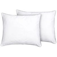 conjunto de 2 almohadas de algodon blanco plateado 50 x 60 cm poliester pelister