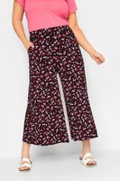 yours culottes negros de flores rojas y rosas mujer curvy y tallas grandes yours