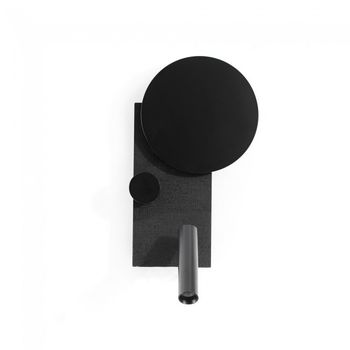 Aplique led con lector klee izquierdo negro (10+3w)