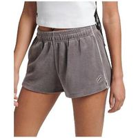 superdry short short en velours gris para mujer