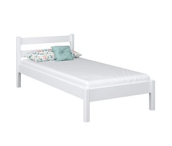 Cama individual de madera n01 blanco