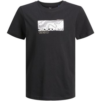 Jack & Jones Camiseta 12262973 JCOART BRANDING TEE SS CREW NECK JNR BLACK para niño