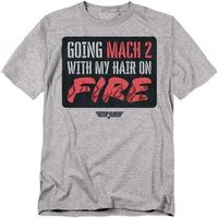top gun camiseta mach 2 hair on fire para mujer