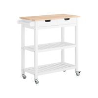 carro de almacenamiento con 2 cajones y 2 estantes mdf blanco