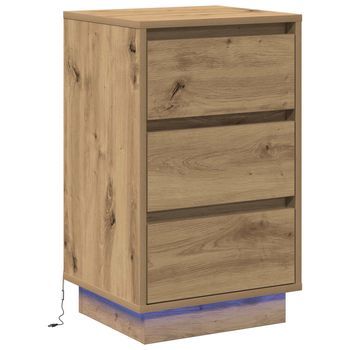 Mesita De Noche 39x34,5x65 Cm Madera - Marrón