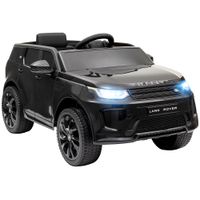 aiyaplay coche electrico para ninos con licencia land rover discovery sport bateria 12v mando a distancia faros y musica negro