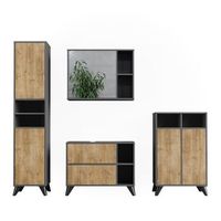 conjunto de muebles de bano leano 80 cm juego 4 vicco