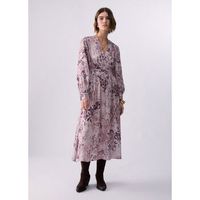 liu jo vestidos vestido midi en sarga estampado para mujer