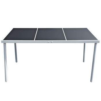 Mesa De Jardín | Mesa De Exterior De Acero Negra 150x90x74 Cm