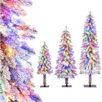 juego de 3 arboles de navidad con nevado costway  90cm 120cm y 150cm