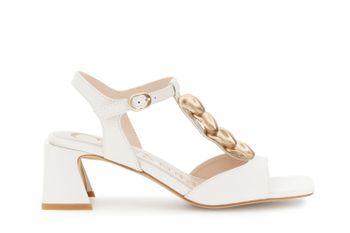 sandalias gilda en piel napa con accesorio ivory