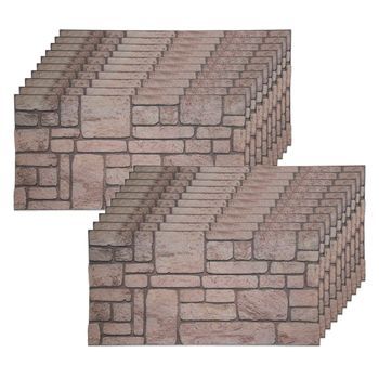 Set De 20 Paneles Decorativos Efecto Piedra Natural 100x50cm