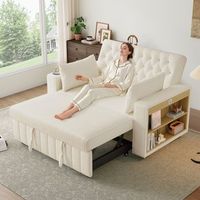 sofa cama plegable de 2 plazas de chenilla - 140 x 715137 x 84 cm - con funcion de reposo y toma de carga - beige
