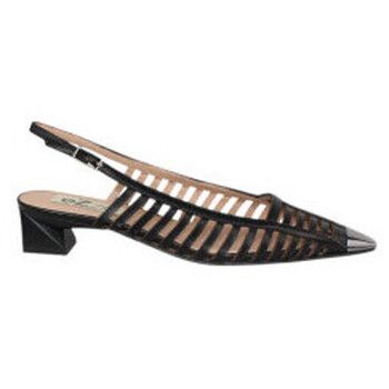 Ezzio Zapatos de tacón salon abierto multitiras con puntera metal tacon 4cm para mujer