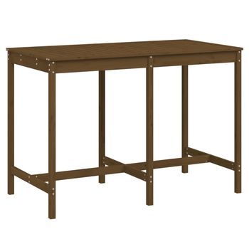 Mesa De Jardín | Mesa De Exterior Madera Maciza Pino Marrón Miel 159,5x82,5x110 Cm