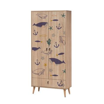 Armario City Marin Multicolor 80x190x45 Cm