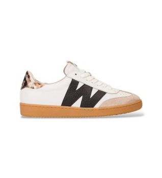 Wonders para mujer. AP-2001 Zapatillas de piel combinadas beige (41), Plano, Cordones, Casual