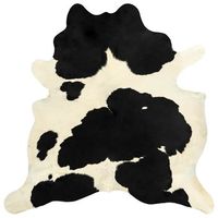 alfombra de piel de vaca autentica negro y blanco 180x220 cm vidaxl