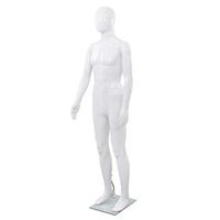 maniqui de hombre completo base vidrio blanco brillante 185 cm vidaxl