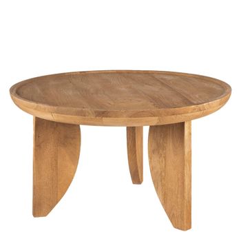 Mesa baja redonda de madera maciza ø84cm - madera clara