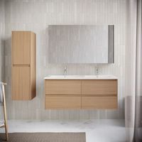 mueble lavabo  lavabo doble 120 cm fortina roble claro