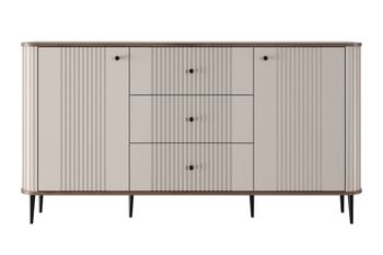 Cómoda de 2 puertas y 3 cajones con pie de metal 160x85 cm