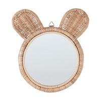 espejo de pared de ratan natural beige 20 cm orejas oso moderno infantil ashanti