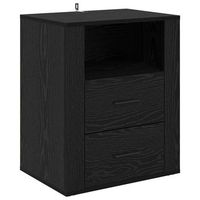 mesita de noche - mesilla de noche con cajon roble negro 50 x 36 x 60 cm mc6642