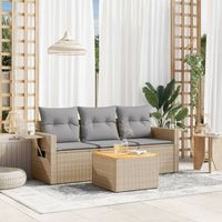 conjunto de sofas jardin con cojines 4 uds  mueble jardin mesa y sillas ratan sintetico beige cfw626517