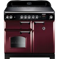 rangemaster classic cla100eccyc electric range cooker - cranberry  chrome cranberry