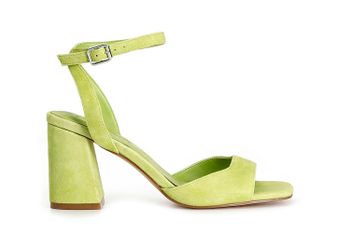 sandalias de ante con cierre en el tobillo green
