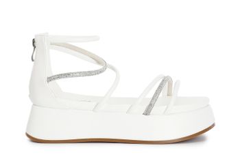 sandalias asimétricas con mignons white