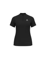 camiseta de trail odlo crew neck ss 12 zip essential trail mujer negro