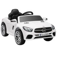 aiyaplay coche electrico para ninos mercedes-benz sl500 12 v con mando a distancia 24 g 2 motores suspension arranque suave blanco   aosom espana