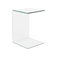 mesa auxiliar de cristal transparente 40 x 40 cm voladizo minimalista lourdes