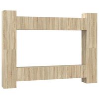 set de muebles salon tv 10 pzas madera ingenieria roble sonoma vidaxl