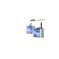 juego de muebles de sala switch sbiii de diseno color blanco brillante y puerta de vidrio con sistema led integrado