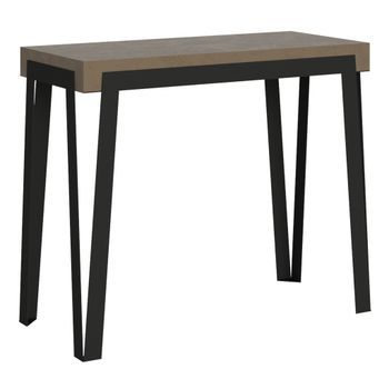Consola Extensible 90x40/196 Cm Rio Small Gris Paloma Estructura Antracita