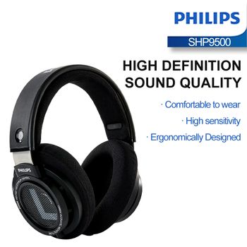 Philips SHP9500 auriculares con cable montados en la cabeza auriculares estéreo HiFi Monitor clase música auriculares juego de deportes electrónicos auriculares universales